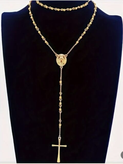 Unisex cross necklace gold plated